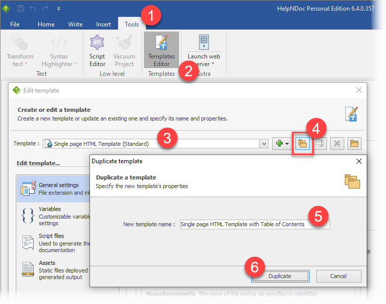 Créer un nouveau modèle HTML pour personnaliser vos projets de