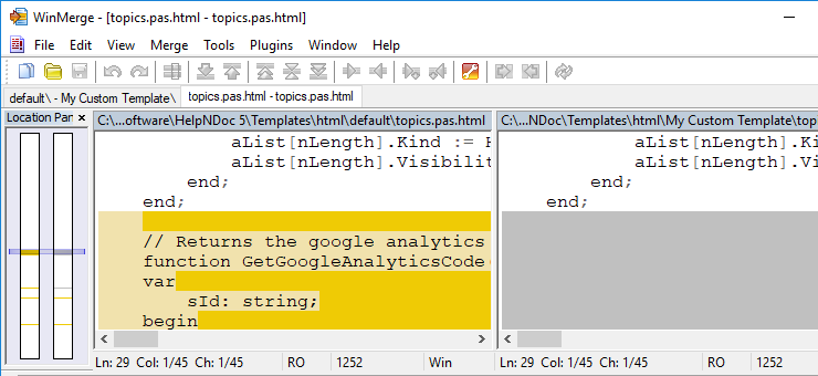 Use WinMerge to compare files and folders