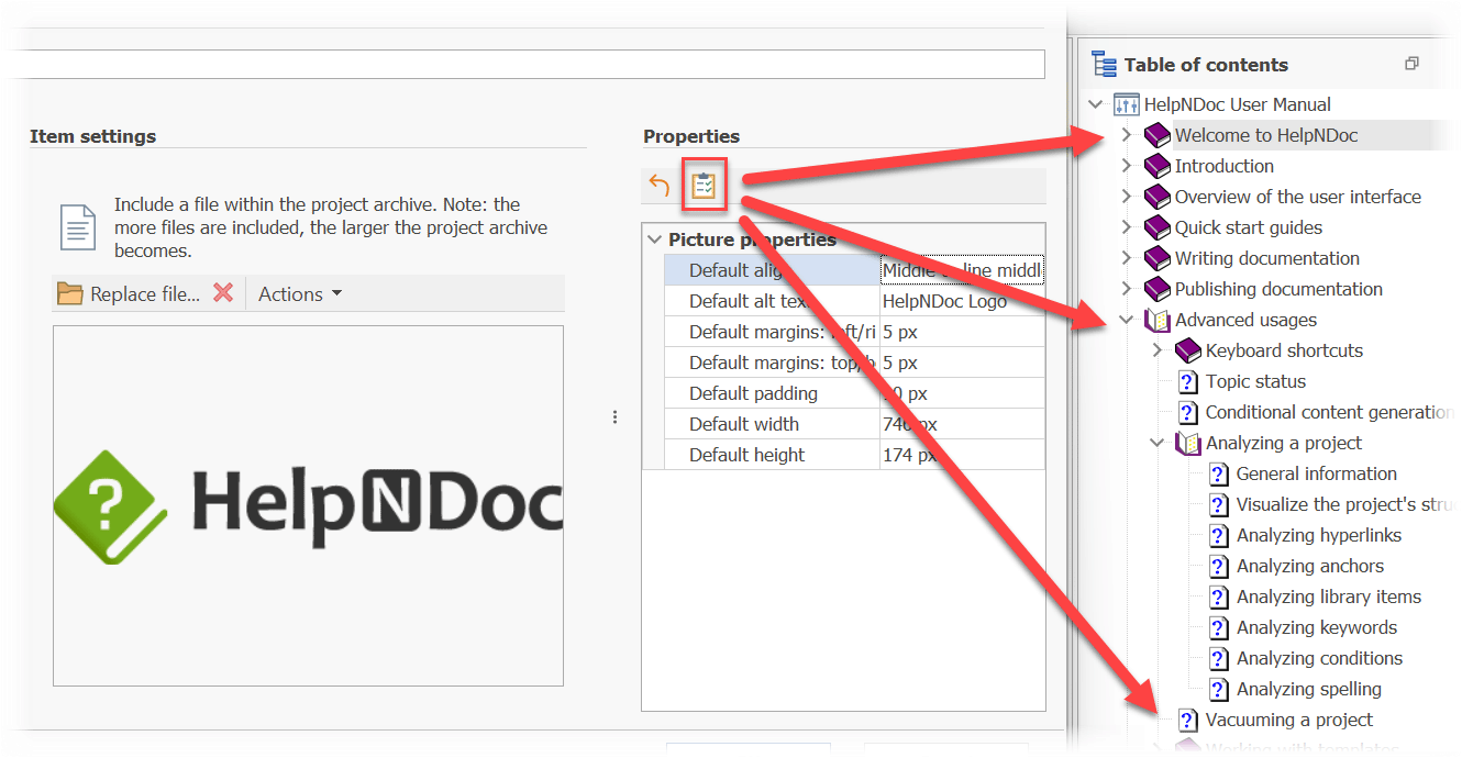 Comment configurer et mettre à jour les propriétés des images à travers vos projets de documentation