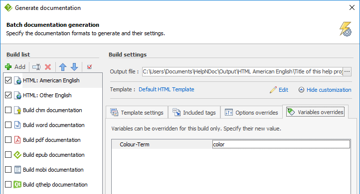 Usar marcadores de lugar de variables para producir documentación para diversas culturas