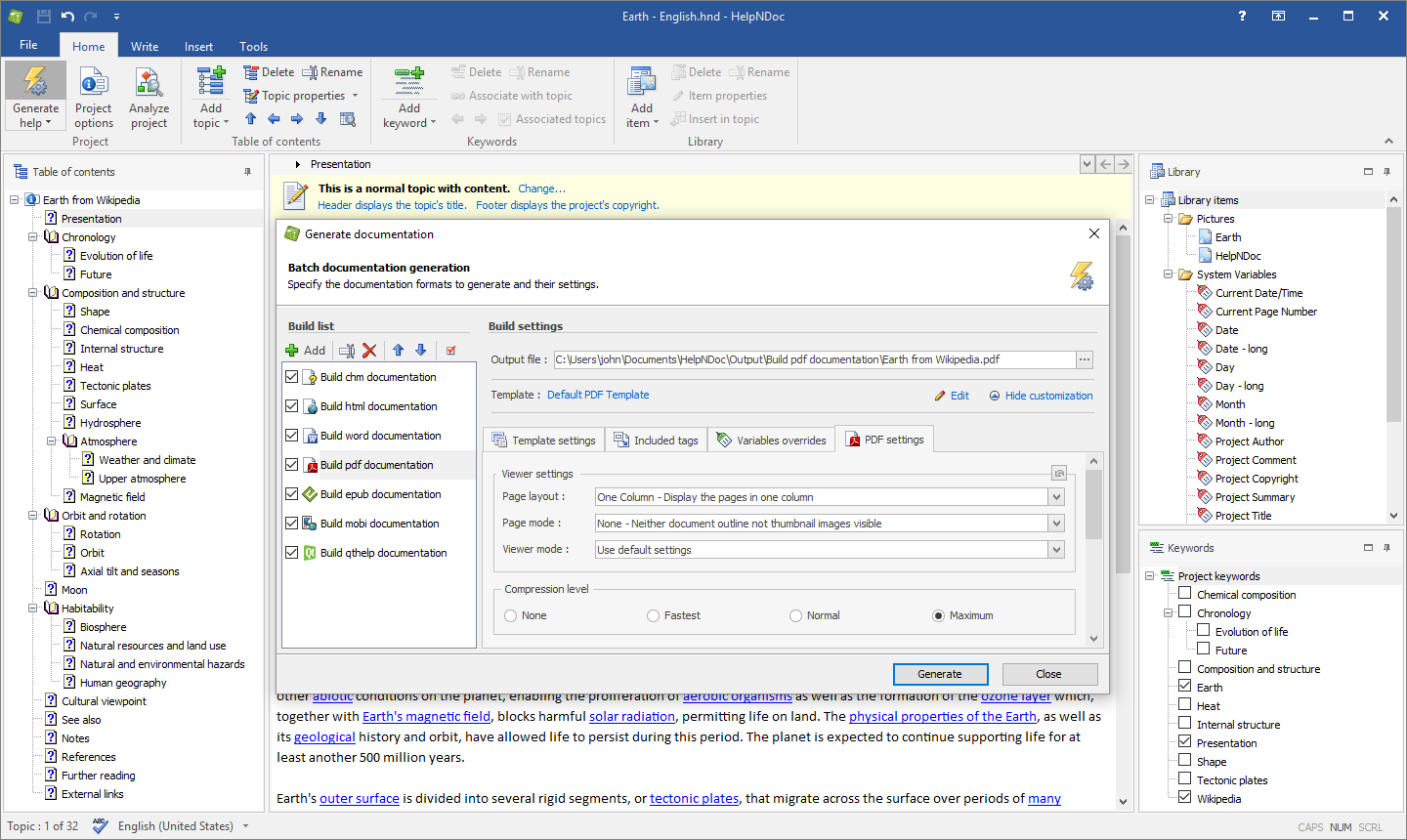 Generar múltiples formatos de documentación usando HelpNDoc