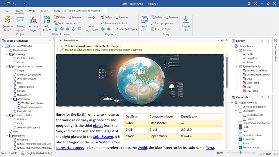 HelpNDoc's smart and stunning user interface