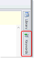 How to access the keywords panel
