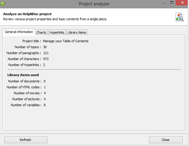 Project statistics analysis