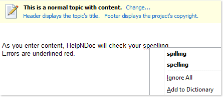 helpndoc spell check