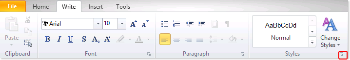 Acceder a la ventana de configuración de estilos