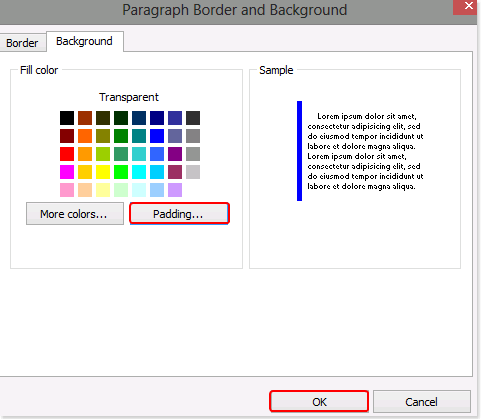 Remplissage de paragraphe