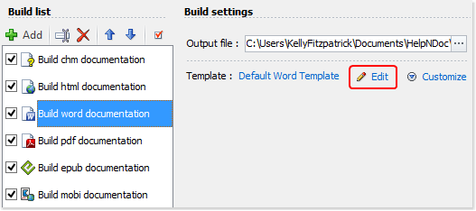 update template in helpndoc