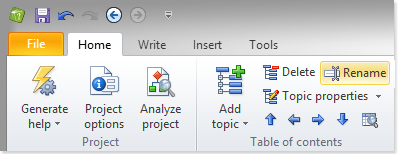 How to rename a topic in HelpNDoc