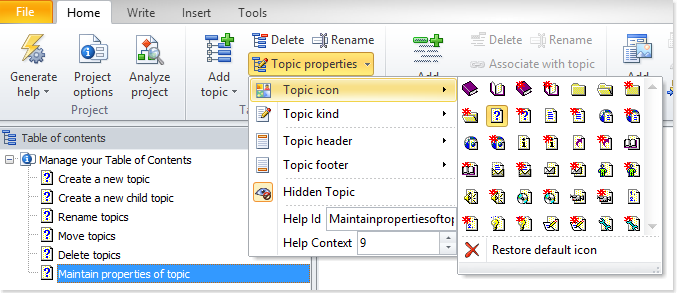 How To Select A New Icon For A Topic In Helpndoc Helpndoc