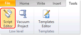 Acceder al editor de scripts